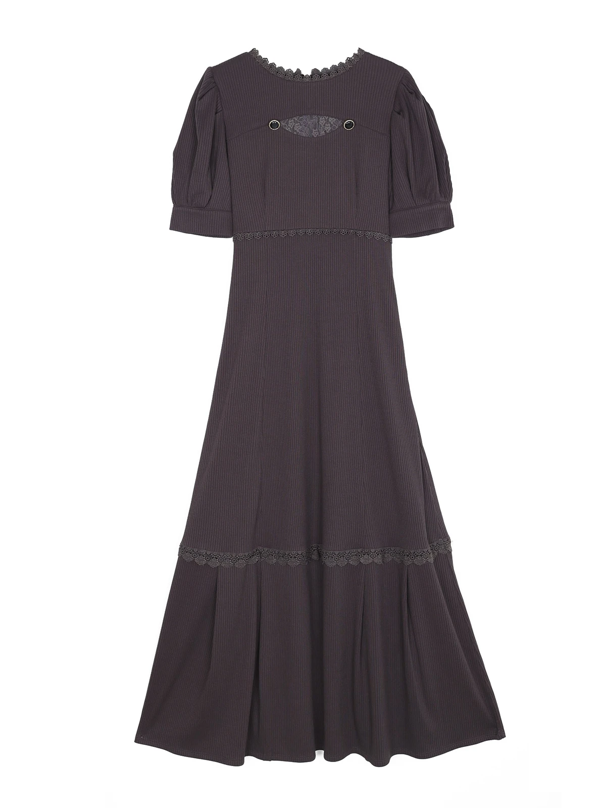 デコルテオープンカットワンピース チャコールグレー