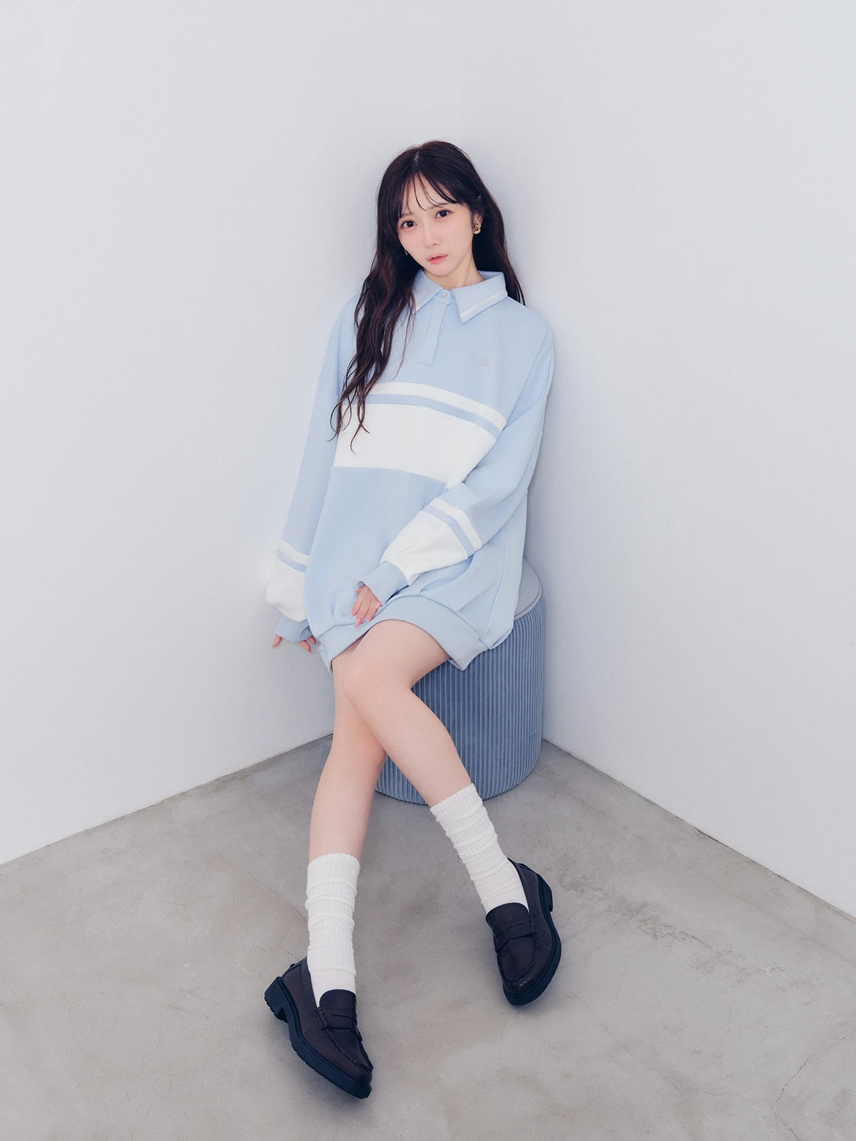 dazzlin×≠ME 谷崎早耶ポロライクラインミドルスウェット